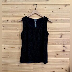 Chicos Travelers 0/Small Leopard Animal Print Burnout Anti Wrinkle Tank Top